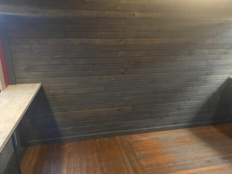 Stained Cedar Feature Wall